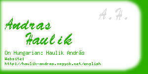 andras haulik business card